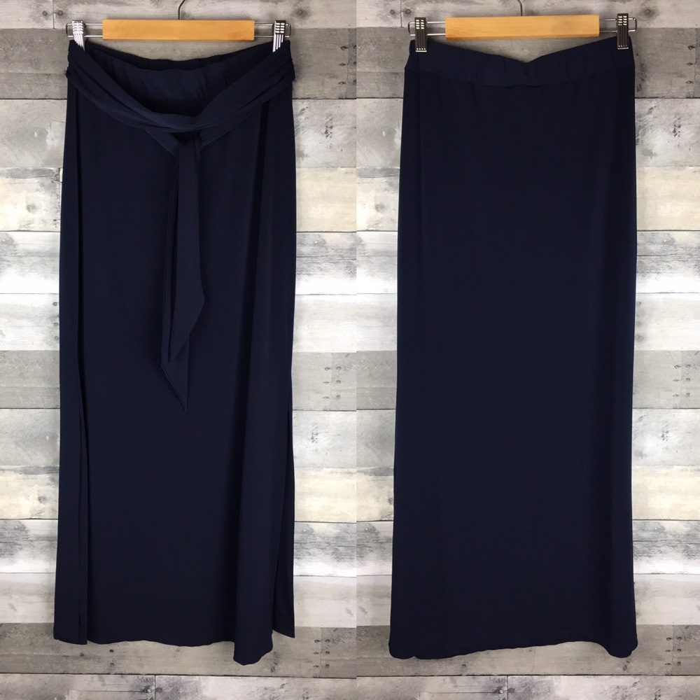 The Limited Tie Waist Skirt Minimalist Navy Blue